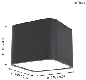 Eglo 99283 - Plafonieră GRIMASOLA 1xE27/28W/230V