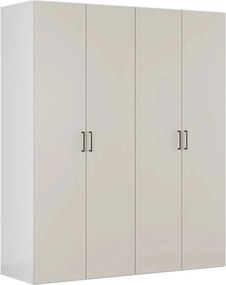 Dressing FLEX, casmir/alb, PAL, cu 4 usi, 200x66x240 cm