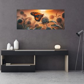 Tablou – Fluture în soare apunând (120x50 cm)