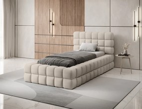 Pat tapitat cu cadru metalic, 90x200 cm, Dizzle, Eltap (Culoare: Bej / Touch 18)