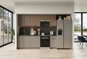 Set bucatarie GRENADA, nuc/taupe/negru, PAL, 240 cm