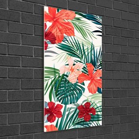 Tablou pe sticlă acrilică Flori Hawaii