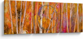 Tablou - Pădurea toamna (cu ceas) (90x30 cm)