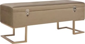 vidaXL Banchetă cu un compartiment de depozitare bej 105 cm catifea
