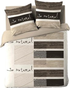 Lenjerie de pat maro din bumbac pentru pat dublu 200x200 cm So Natural – douceur d'intérieur