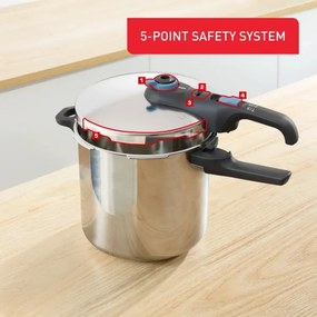 Oală sub presiune Tefal 8 l SECURE TRENDY oțel inoxidabil