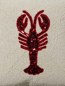 Pernă decorativă cu homar roșu, 35×35 cm