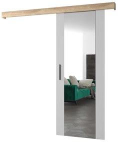 Zondo Uși culisante Sharlene II (alb mat + stejar sonoma + negru) (cu oglindă). 1043654