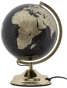 Decoratiune cu lumina ambientala glob negru/auriu din metal, ∅ 25 cm, Globe Mauro Ferretti