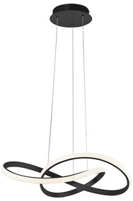 Lampă suspendată neagră 57 cm cu dimmer în 3 trepte incluzând LED - Viola Due