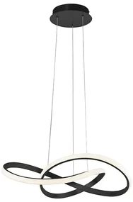 Lampă suspendată neagră 57 cm cu dimmer în 3 trepte incluzând LED - Viola Due