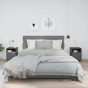 vidaXL Noptiere, 2 buc., gri, 40x34x55 cm, lemn masiv de pin