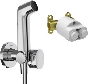 Set dus igienic cu corp ingropat Hansgrohe Bidette S EcoSmart 1 jet crom lucios