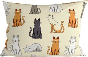 Fata de perna din policoton COLORED CATS POLY 50x70 cm, crem