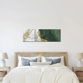 Tablou - Marmură verde N⁰3 (cu ceas) (90x30 cm)