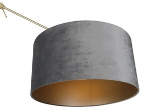 Lampă de podea modernă cu abajur din catifea aurie gri 50 cm - Editor
