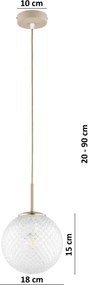 Brilagi - Lustru suspendat pe cablu STELLA 1xE27/60W/230V Ø 18 cm bej/auriu