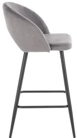 Scaun de bar H96 velvet gri