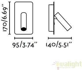 Aplica cu reader LED design modern minimalist SUAU gri 62121