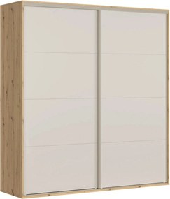 Dressing FLEX, casmir/stejar artisan, PAL, cu 2 usi glisante, 220x66x2