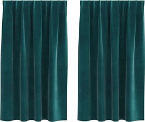 vidaXL Perdele opace 2 pcs Verde închis 140 x 140 cm Catifea