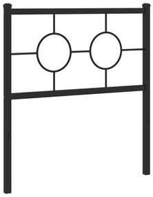 376253 vidaXL Tăblie de pat metalică, negru, 80 cm