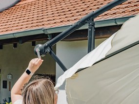 Umbrela de soare pliabila pentru gradina LEVI 300 cm, gri + ambalare gratuită