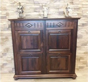 Dulap lemn masiv maro Pantofi Sonya, 115 × 29 × 110 cm