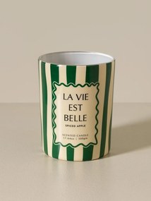 Lumânare verde «La vie est belle» – parfum de măr condimentat
