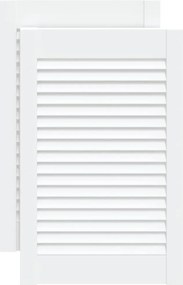 vidaXL Uși dulap design lambriu 2 buc. alb 61,5x39,4 cm lemn masiv pin