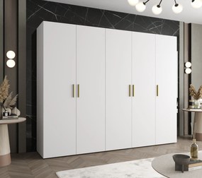 Dulap de haine 250 cm Borry 1 (alb + Auriu). 1125782