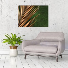 Tablou pe sticlă cu frunză (70x50 cm)