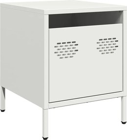 vidaXL Noptieră, alb, 35x39x43,5 cm, oțel