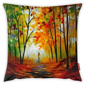 Față de pernă cu amestec din bumbac Vitaus Palireto Autumn Tres, 43 x 43 cm