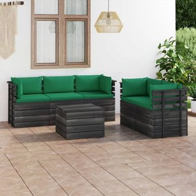 3061892 vidaXL Set mobilier grădină din paleți, cu perne, 6 piese, lemn de pin