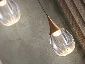 Pendul LED design modern Corina negru/ cupru