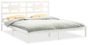 3105676 vidaXL Cadru de pat, alb, 160x200 cm, lemn masiv