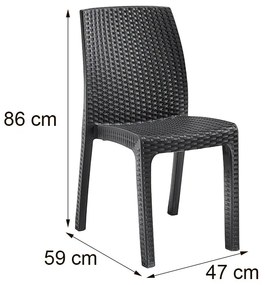 Scaun de grădină din plastic Vanda, grafit