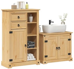 vidaXL Set mobilier de baie „Corona”, 2 piese, lemn masiv de pin