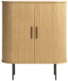 Dulap în culoare naturală cu aspect de lemn de stejar cu ușă glisantă 100x118 cm Nola – Unique Furniture