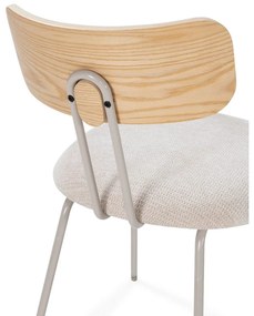 Scaun de dining bej/în culoare naturală tapițat Olimpia – MOME