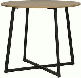 Masa LUNA, stejar/negru, PAL laminat/metal, 90x76 cm