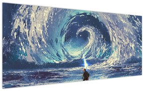 Tablou - Ilustrație a unui băiat cu o suliță (120x50 cm)