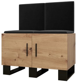 Set mobilier pentru hol Amanda 19 (Stejar artisan + Negru). 1086023