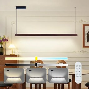 Immax NEO 07301L-LED Lustră suspendată reglabilă pe cablu MADEIRA, 33W/230V, Wi‑Fi Tuya, 152 cm, nuc