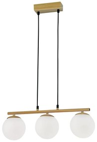 Lustră albă/în culoare naturală cu abajur din sticlă Carrine – Candellux Lighting