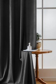 Draperie opaca VELVET, gri inchis, 140x250 cm Agatat: Inele metalice