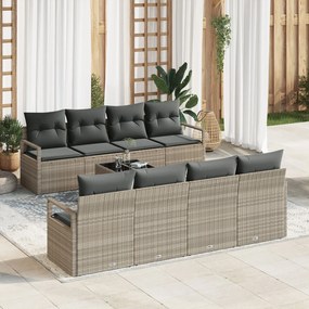 vidaXL Set de canapele pentru grădină 7 pcs Gri deschis