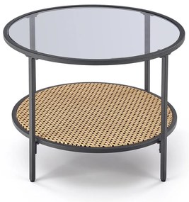 Masa de cafea Dakota, ratan / negru
