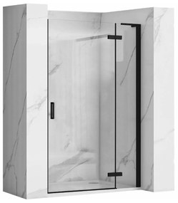 Rea Hugo uși de duș 100 cm înclinabilă negru mat/sticlă transparentă REA-K6008